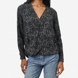 Rails Hillary Animal Print Long Sleeve Blouse